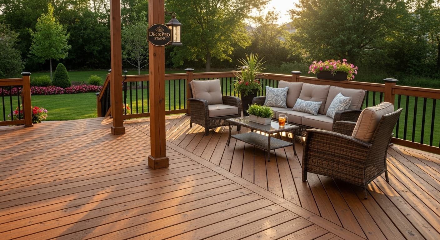 Restored two-tier deck with new stain in Kitchener-Waterloo